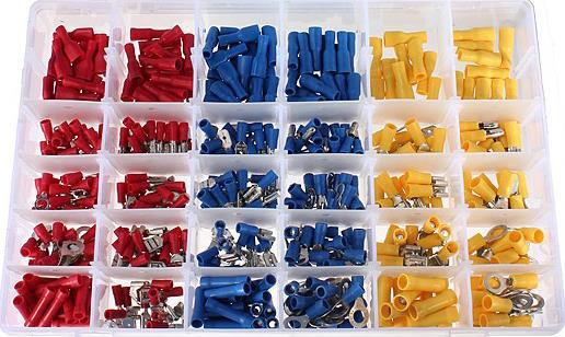 480pcs isolierte Anschluss-elektrische Falz-Verbindungsstück-Kolben-Spaten-Ring-Gabel mit Magazin
